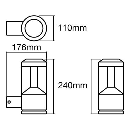 Ledvance - Светодиодный уличный настенный светильник LANTERN 1xLED/12W/230V IP44